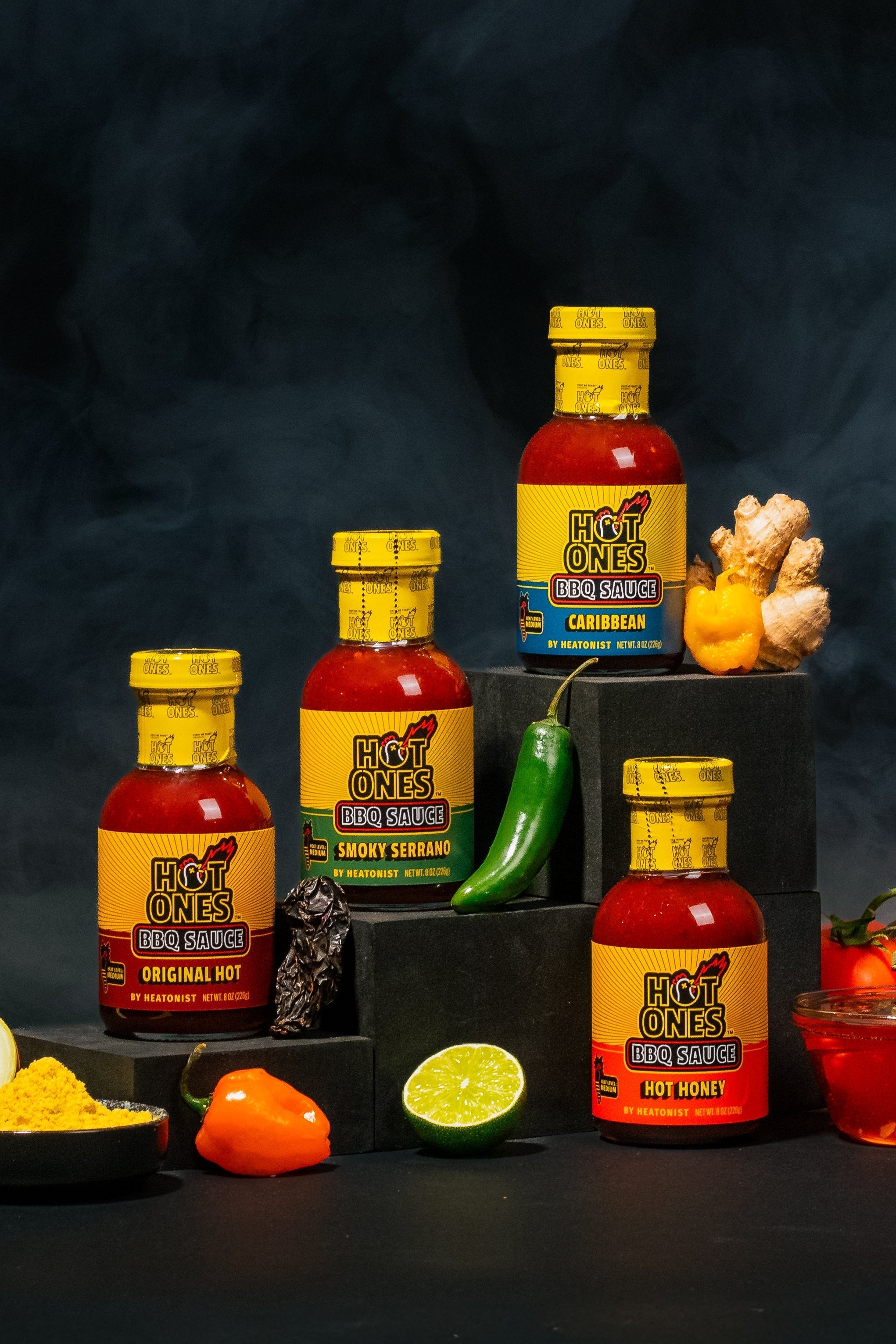 Hot Ones BBQ Trio Pack (Hot Honey / Caribbean / Smoked Serrano)